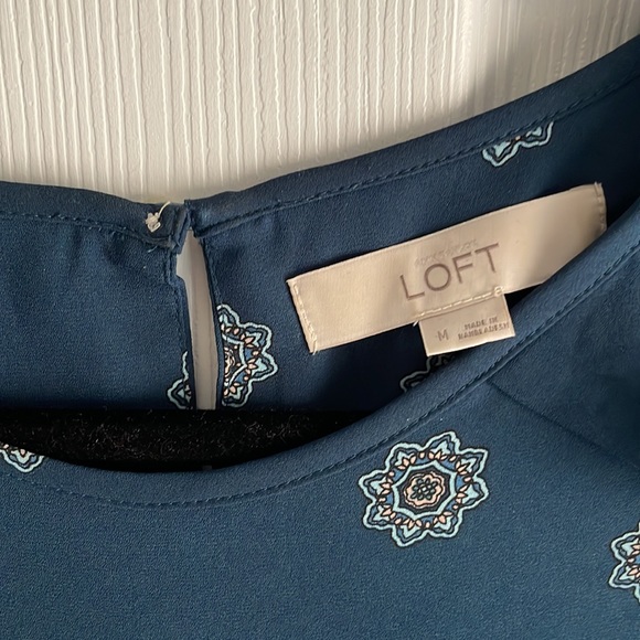 Loft Blue Patterned Top - Medium - Picture 3 of 6
